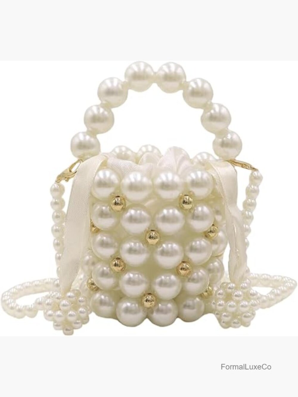 Mini Pearl Purse Clutch Beaded Shoulder Bag Handbag